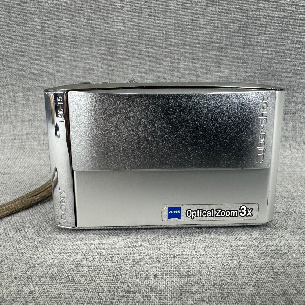 Sony Cyber-shot DSC-T5 5.1MP Digital Camera Silver Tested 2 Batteries Charger - Picture 5 of 10